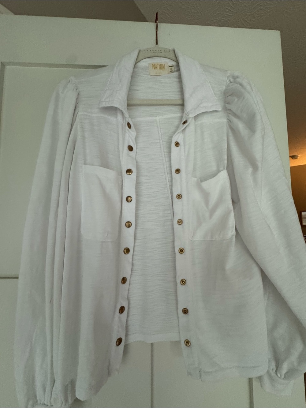 Nation Ltd button down white top